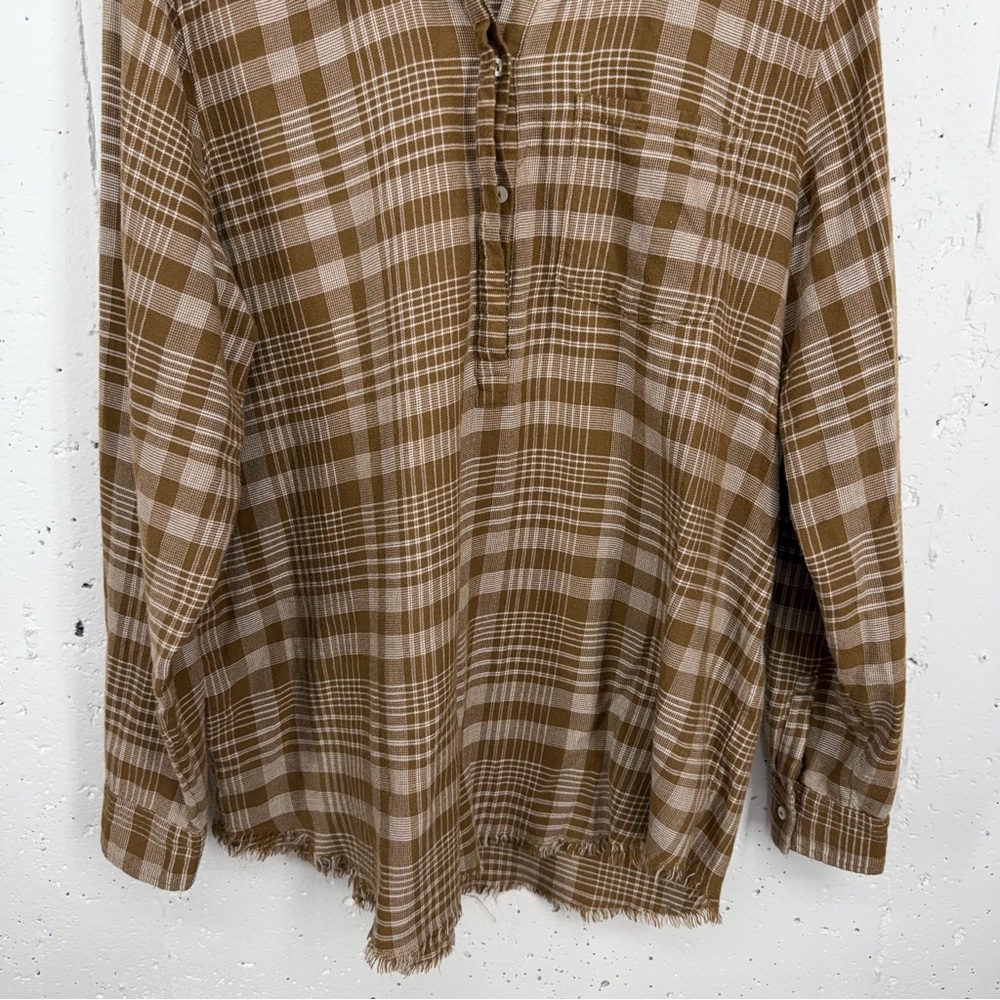 Carve Designs Sawyer Women’s XL Twill Coco Plaid Raw Hem Flannel Shirt - Picture 5 of 13